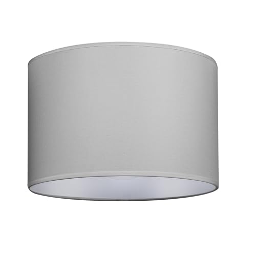GIGGI Fabric Lamp Shades, 10" Grey Lampshades for Ceiling Lights, Table Lamps & Floor Lamps, Easy Fit Pendant Light Shade Ceiling for Living Room, Bedroom, Kitchen, Hallway, Office & Home Décor