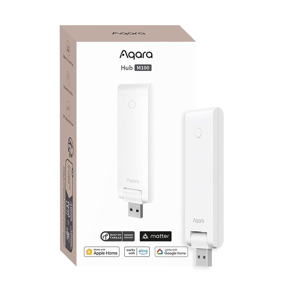 Aqara Smart Hub M100, Matter Controller, Thread Border Router, Aqara Zigbee & Wi-Fi, Supports Apple HomeKit, Alexa, Google Home