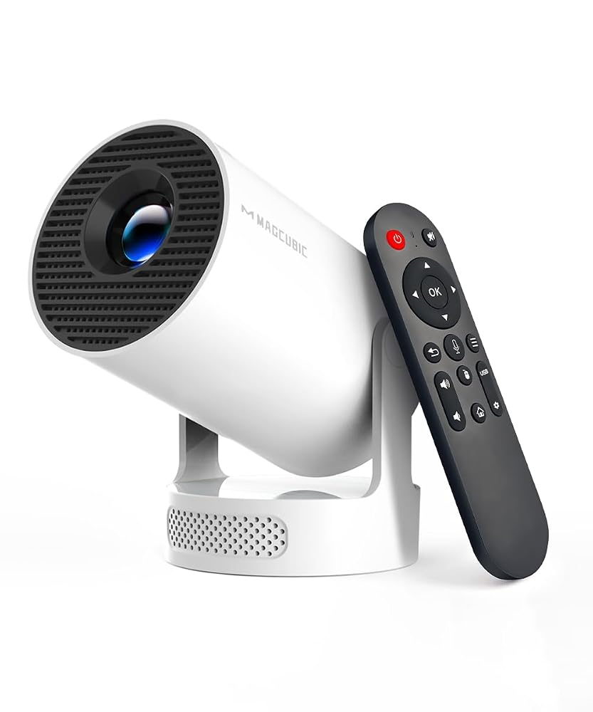 Magcubic Mini Projector with WiFi 6, Bluetooth 5.4, Android 14, Electric Focus, Built-In Apps, Auto Keystone Correction