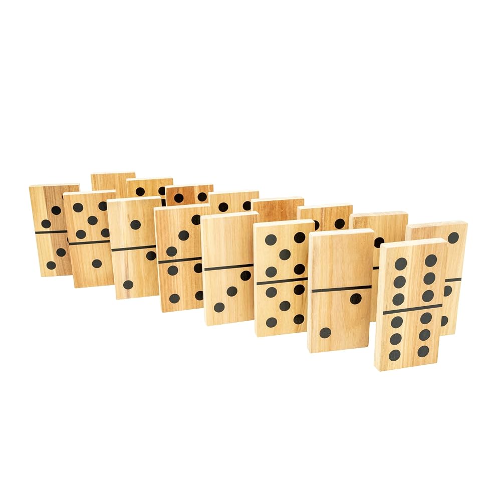 TP Toys Giant Wooden Dominoes Outdoor Family Game with 28 Hand-Crafted FSC Wood Tiles