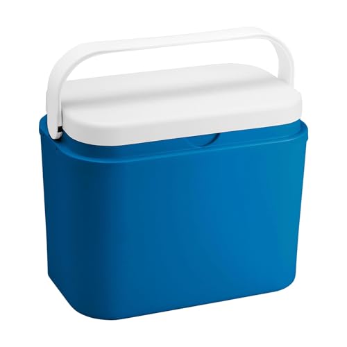 Harbour Housewares 10L Cool Box – Blue Portable Insulated Cooler, Small Ice Chest for Camping, Picnic, Beach, Fishing & Travel, Food & Drink Storage, Car Coolbox for Cans & Snacks