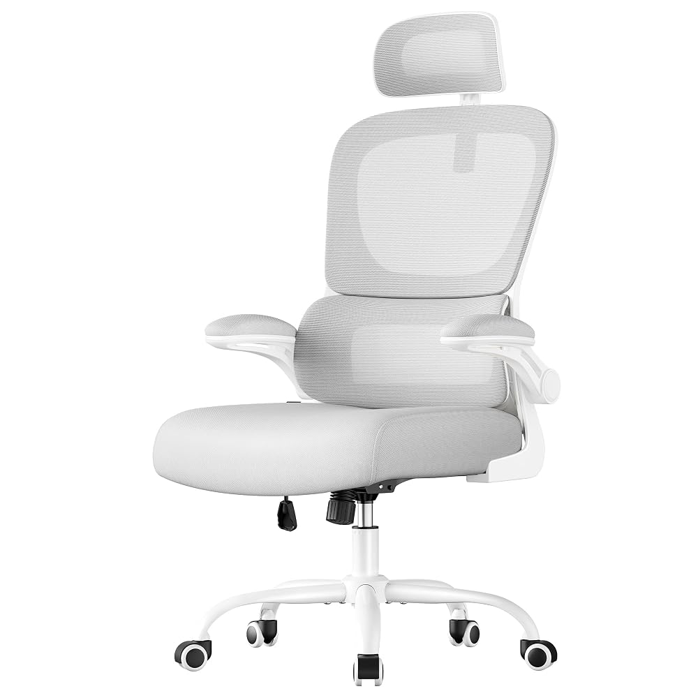 SONGMICS Office Chair, Ergonomic Mesh Chair with Dynamic Lumbar Support & Adjustable Headrest