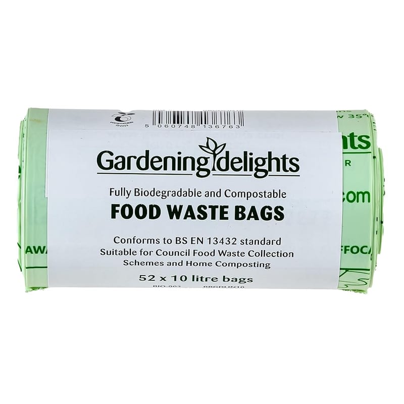 10L Biodegradable & Compostable Liners – 52 Bags Per Roll | Compost Bags for Kitchen Food Waste Caddy | Strong & Eco-Friendly Corn Starch Bin Liners