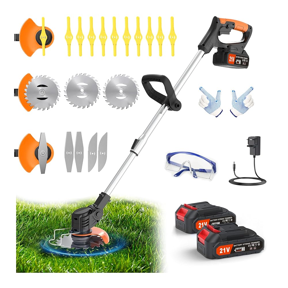 EVOKRYL Aero X1 Metal Blade Cordless Strimmer 21V Grass Trimmer with Battery and Charger