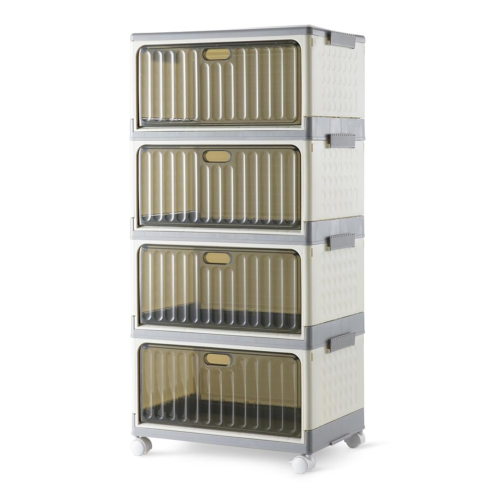 3-Drawer Desktop Organiser, Black Storage Unit with White Knobs, Office Document Cabinet