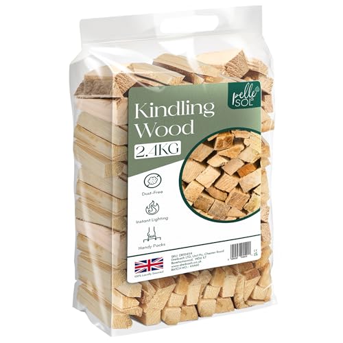 Pelle & Sol Log 2.4KG Kindling Wood - 1 Pack Kindling Wood Burner, Grate, Fire Pit or BBQ, Kindling Fire Woods for Log Burners, Pizza Oven – Genuine Log Barn Firewood
