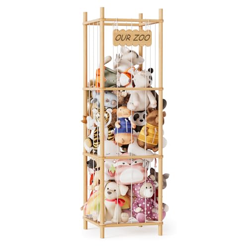 SpaceAid Cuddly Toy Storage, Wooden Stuffed Toy Storage, Natural