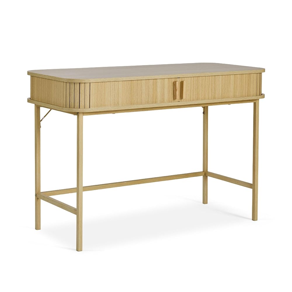 VonHaus Computer Desk - Home Office Desk with Storage & Sliding Doors