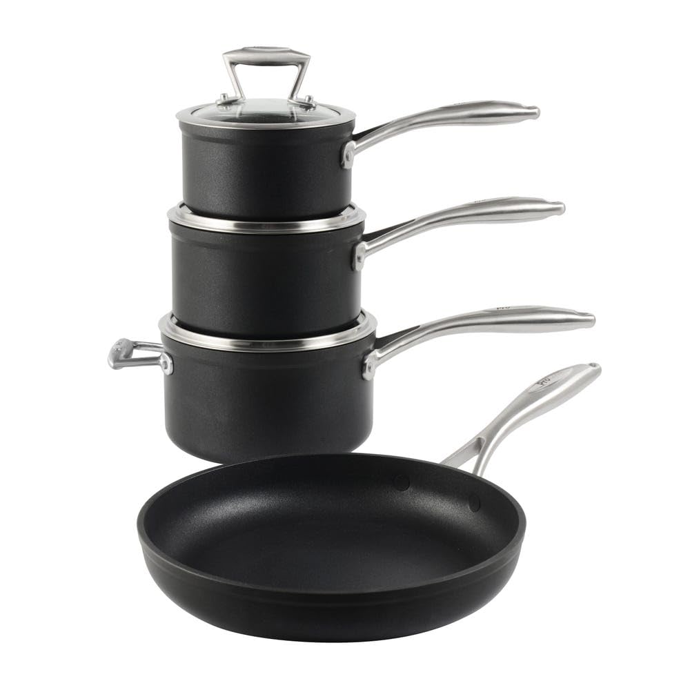 ProCook Elite Forged Cookware Set - 4 Piece, 16/18/20/26cm, Durable Non-Stick Pots - Black, Induction Compatible