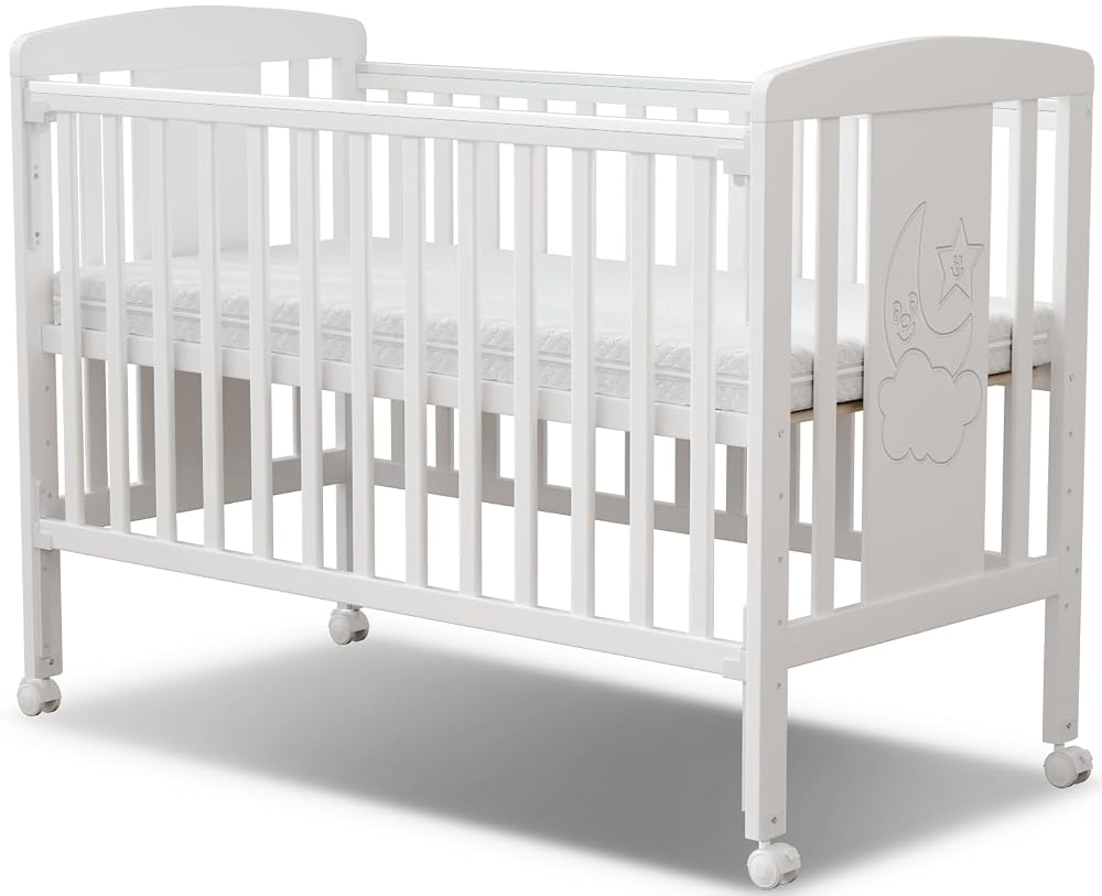 MEICI BABY Nova 3-in-1 Wooden Baby Cot Bed, Converts to Toddler Bed and Day Bed with 3 Adjustable Heights