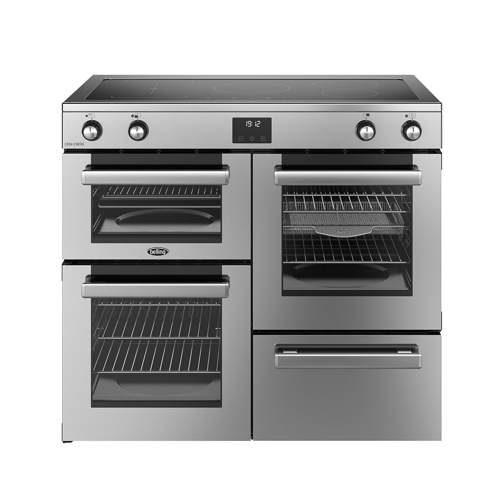 Belling Cookcentre 100Ei 100cm Wide Electric Range Cooker with Induction Hob - Stainless Steel