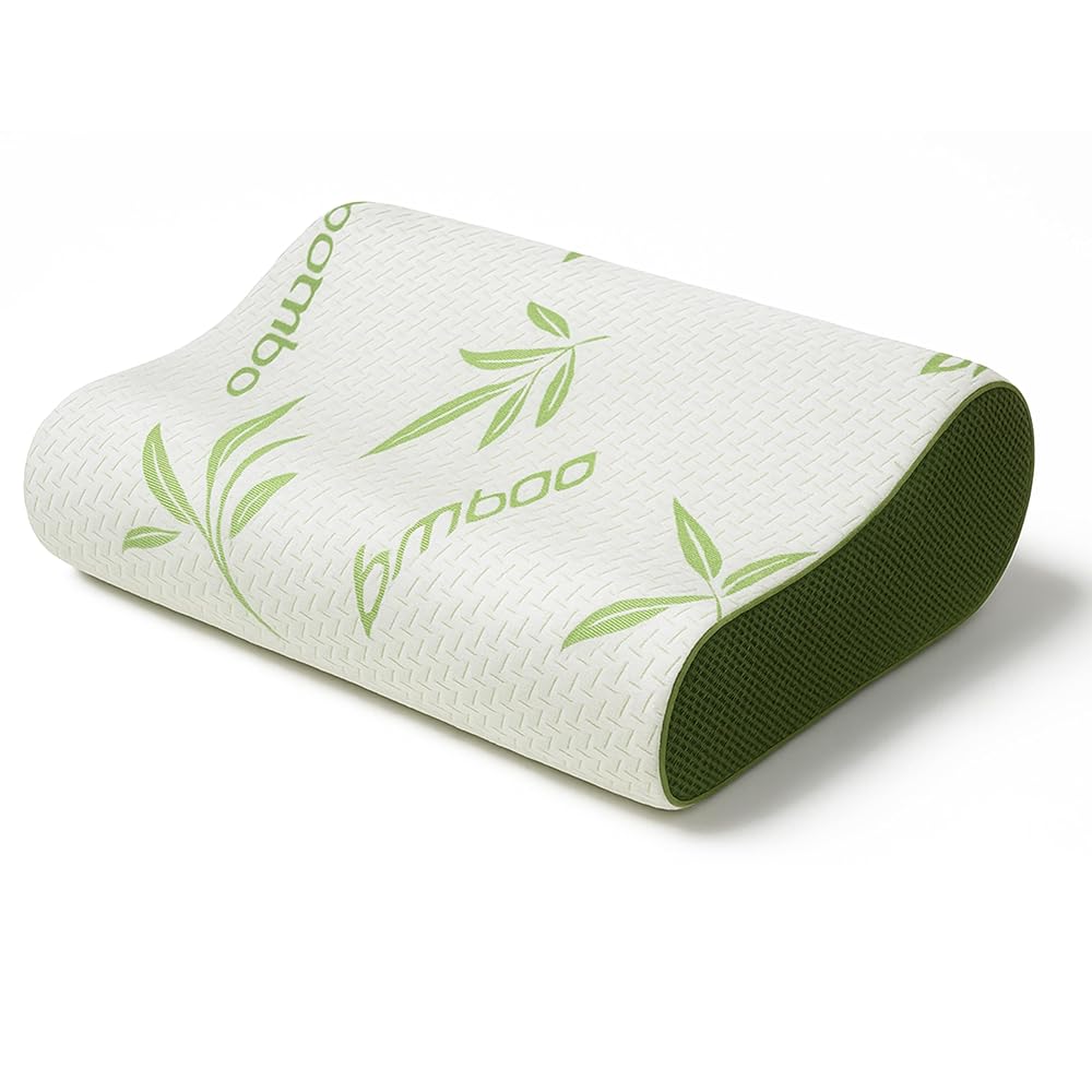Rohi Bamboo Memory Foam Pillow, Cervical Orthopedic Neck Support Pillow, Breathable & Hypoallergenic, Small