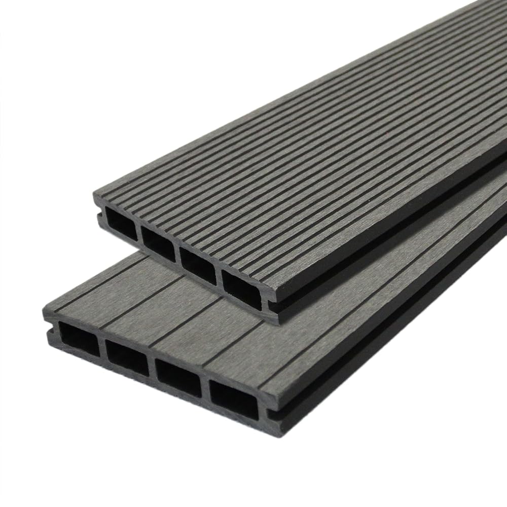 Jardí Composite Decking Boards, 6 Square Metres, Castle Grey/Wood Effect WPC