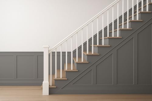 12PCS of Strips 6PCS of 100cm-L X 10cm -W & 6PCS 50cm-L X 10cm -W Stairs Panelling Kit Shaker Style 3D | MDF Wall Panels - Paintable Panel Kit for a Stylish Upgrade to Any Home Decor