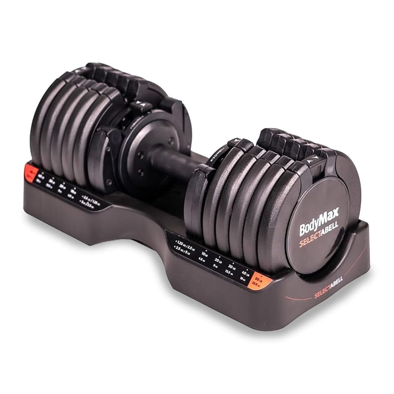 BodyMax Selectabell Adjustable Dumbbell, Space-Saving Quick-Change Weight System