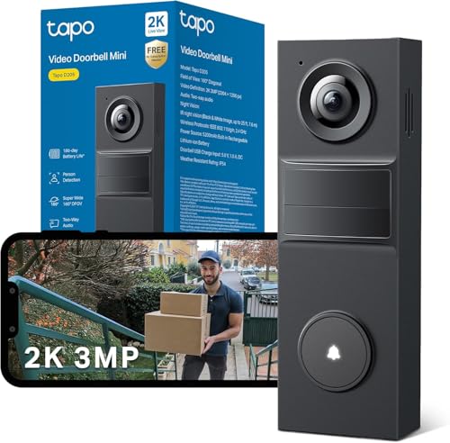 Tapo D205 2K 3MP Doorbell Camera Wireless, Video Doorbell Wireless