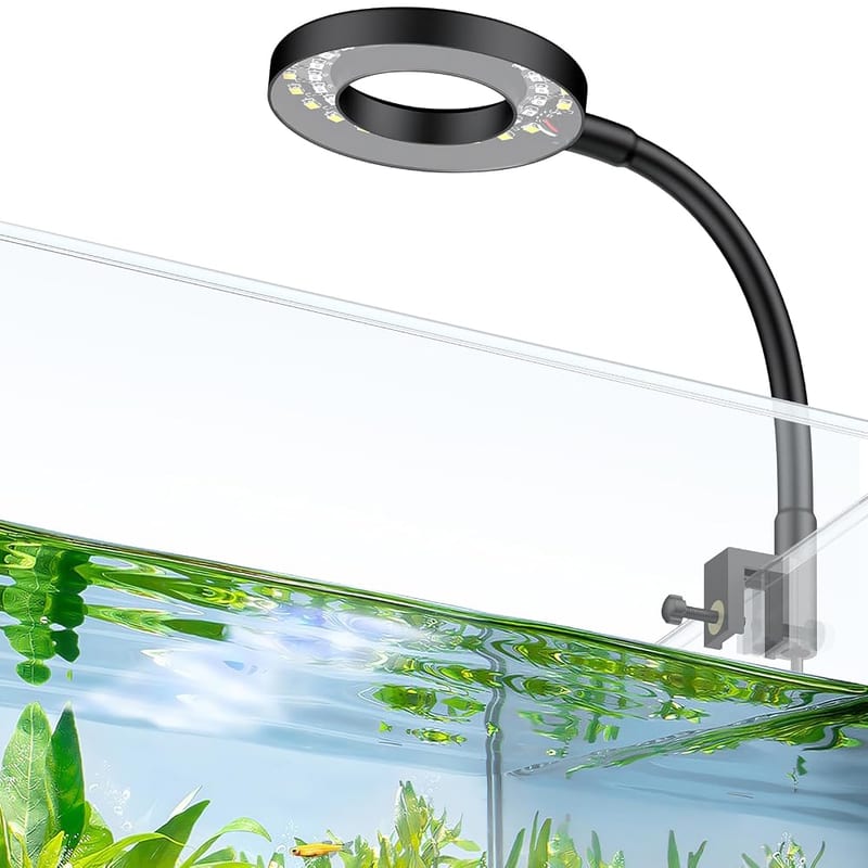 Pawfly 4.5W LED Aquarium Light Clip On Fish Tank Light for 3.8 to 38L Fish Tanks, Full Spectrum Dimmable with Timer