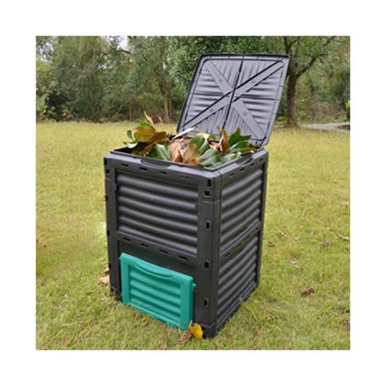 Easy Shopping Garden Compost Bin, 300L Outdoor Composting Container with Hinged Lid
