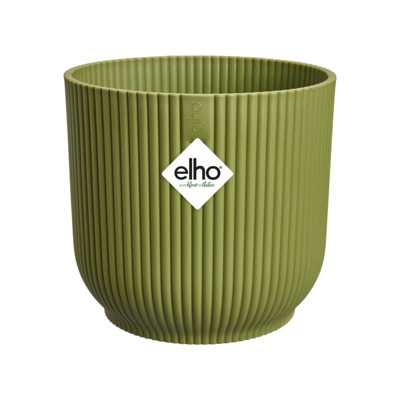 elho Vibes Fold Round Mini 11cm Flower Pot, Fern Green, Suitable for Indoor Use
