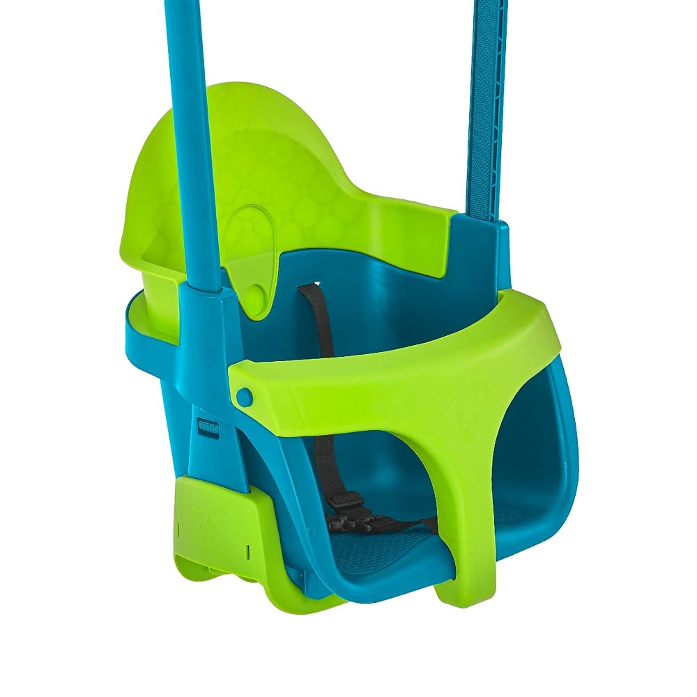 TP Toys Quadpod 4-in-1 Growable Swing Seat Green, Outdoor Playground Baby Swing Seat with Adjustable Ropes and Safety Strap, Toddler Swing for Gardens and Playgrounds, Kids 6 months - 8 years
