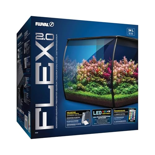 Fluval Flex 2.0 Black Aquarium Kit 34 L