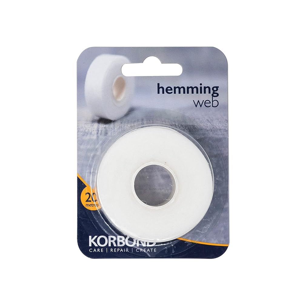 Korbond Iron-On Hemming Web Tape, 20m x 2cm, White