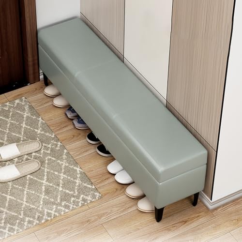 Shoe Storage Cabinet, Slim Tall Rattan Sideboard with Padded Seat, Entryway Shoe Rack