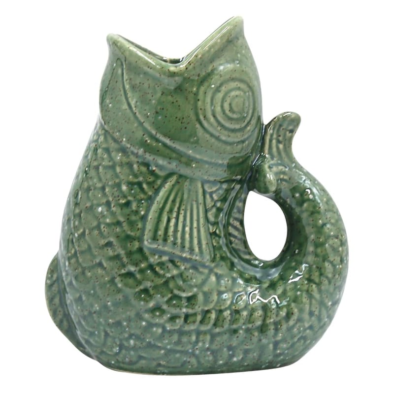 Lesser & Pavey Fish Green Fresh and Artificial Flower Jug, 17cm