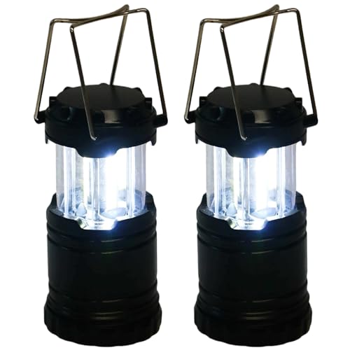 Ram® 2 x Portable Camping Lantern Battery Operated LED Camp Tent Hiking Emergency Outdoor Hanging Light with Foldable Hooks