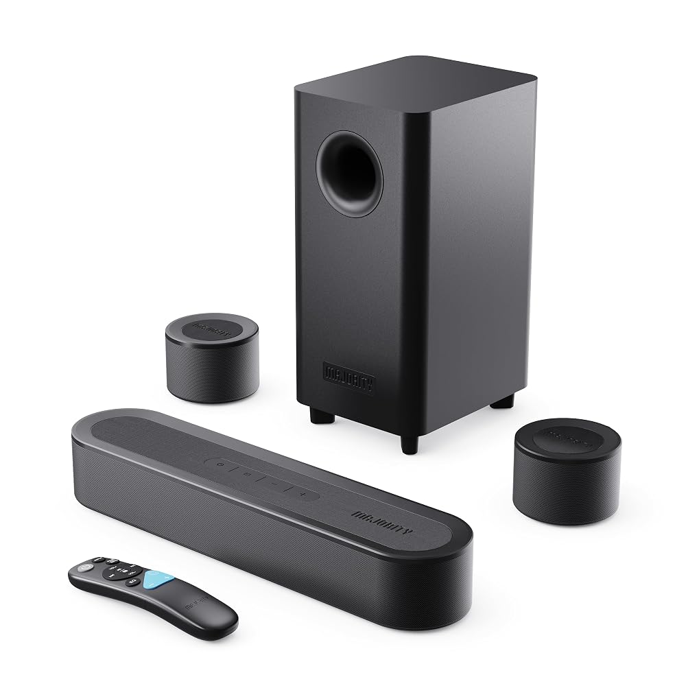 MAJORITY Bowfell Halo 5.1 Soundbar with Wired Subwoofer, Dolby Audio, Bluetooth 5.3, 230W, Surround Sound System with Rear Speakers