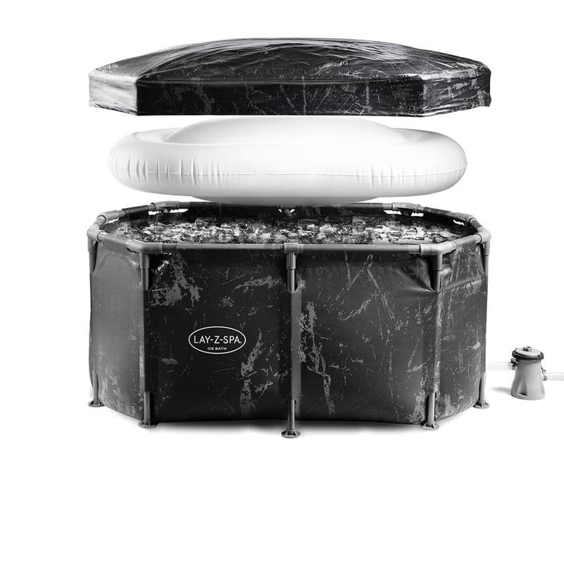 Lay-Z-Spa Glacial Dip Ice Bath Cold Plunge Tub 1-2 Person | Cold Water Therapy, Athlete Recovery, Outdoor Ice Bath, Filter Pump, Weather-Resistant Cover, Portable Recovery Tub