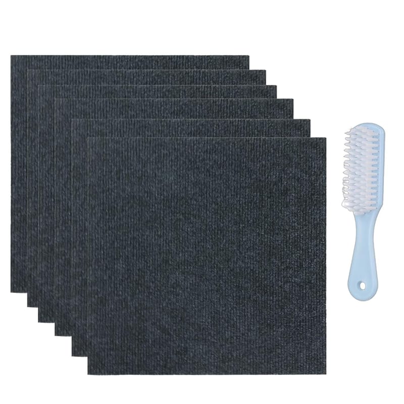 Carpet Tiles 30x30cm, 20 Pack, Self Adhesive, 1.8 Square Metres, Dark Grey