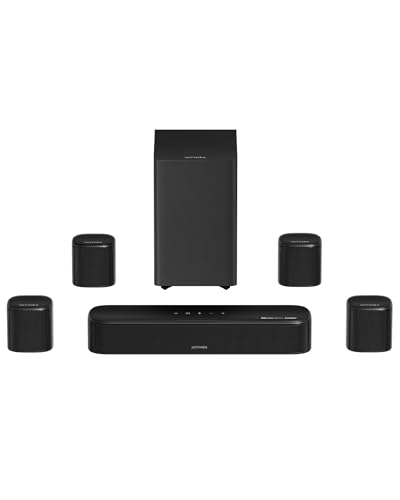ULTIMEA 7.1ch Surround Sound System for TV, Dolby Atmos Sound Bar with 4 Surround Speakers, VoiceMX, BassMX, 420W Peak Power Sound Bar for Smart TV, HDMI eARC, App Control, Aura A60 Pro, 2026 Model