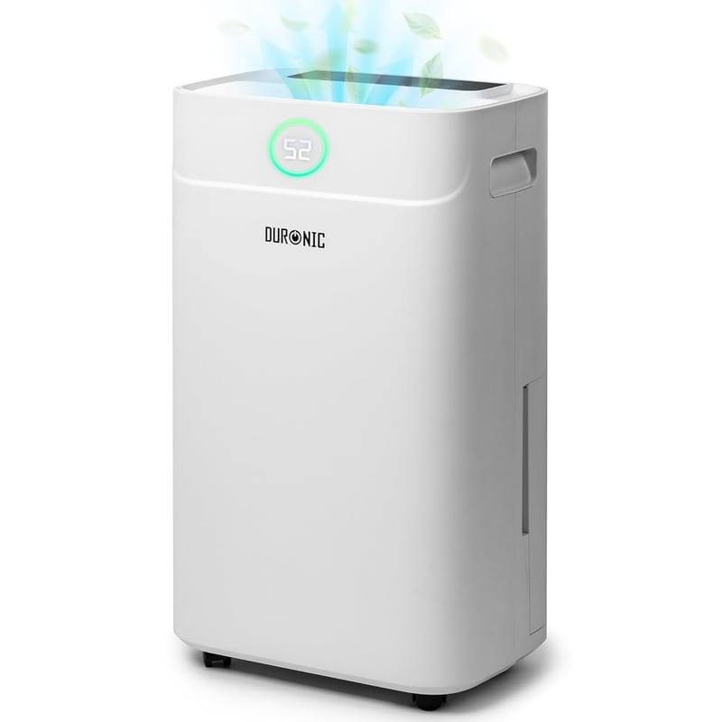 Duronic DH201 Dehumidifier 20L Air Dehumidifier for Dust Allergies Asthma & Damp Mould 440W Quiet Home Dehumidifiers with 5.1L Tank, Child Lock, Timer & Clothes Drying for Utility Bedrooms & Offices