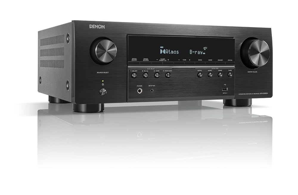 Denon AVR-S980H 7.2 Channel AV Receiver – 90W, Dolby Atmos & DTS:X, 8K/60 & 4K/120 HDMI, HEOS Multiroom, Wi-Fi, Bluetooth, AirPlay 2, Gaming Ready (VRR/ALLM), Home Cinema Amplifier