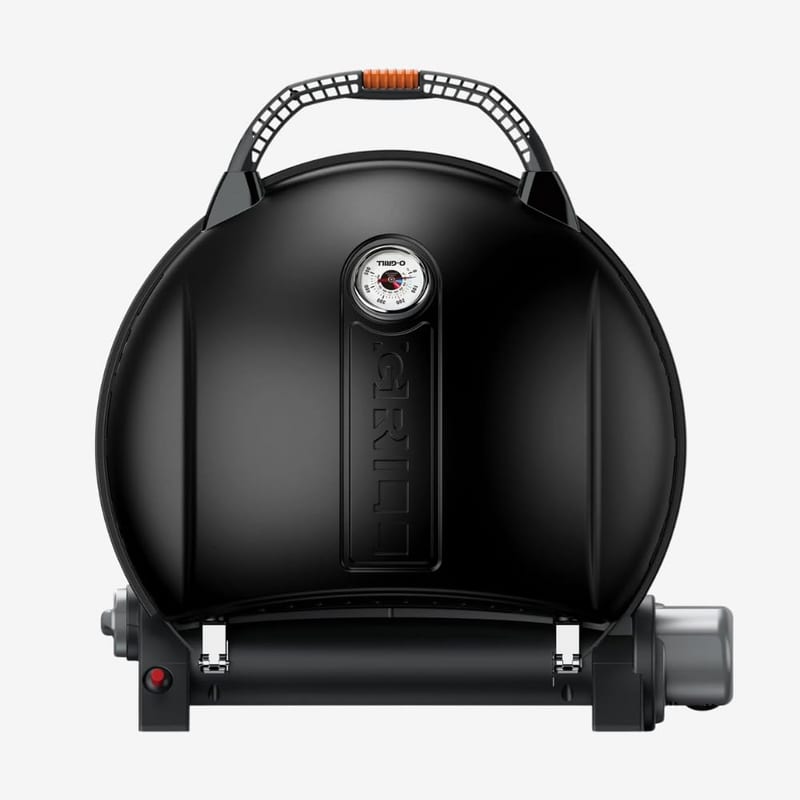 O-Grill 900 Portable Gas BBQ Grill Camping Stove with Cast Iron Grill Plate, Dual Gas Use, 10,500 BTU