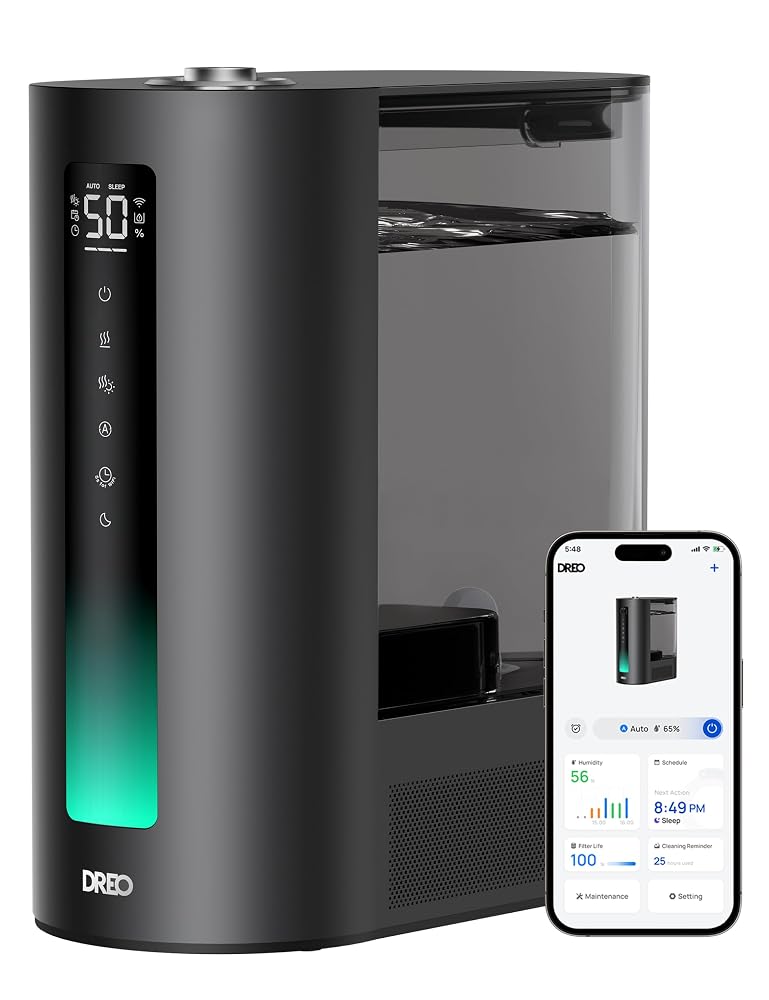 DREO 6L Smart Humidifier for Large Room, App & Voice Control, Auto Humidity Mode