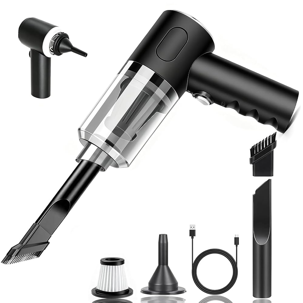 CAKETIME Handheld Vacuum Cleaner, 4 in 1 Car Vacuum Cleaner Cordless, 22000Pa Strong Suction, Brushless Motor