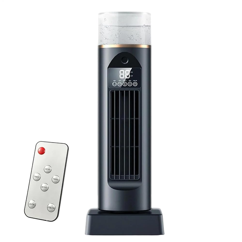 Cooling Tower Fan Air Conditioning, With Digital Display, Water Tank, Timer & Remote, Quiet Oscillating Bladeless Air Cooler