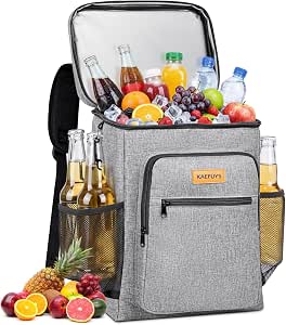 24L Insulated Soft-Sided Cooler Backpack for Camping Beach Picnic & Travel | 8mm EPE Foam Construction,Waterproof 600D Oxford Fabric,Wide-Opening Access,Multiple Storage Pockets,Built-In Bottle Opener
