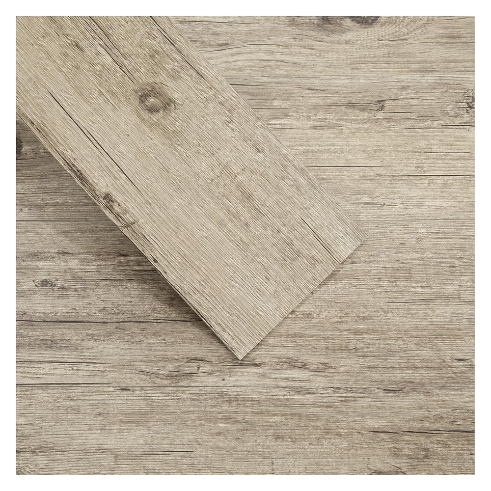INMOZATA 36Pcs Flooring Tiles Self Adhesive, 2mm Thick Wood Effect Flooring, Waterproof Wear-Resistant UV Coated Vinyl Flooring,Covers 5m², 91.5 x 15.2cm for Kitchen Living Room(Weathered Grey)