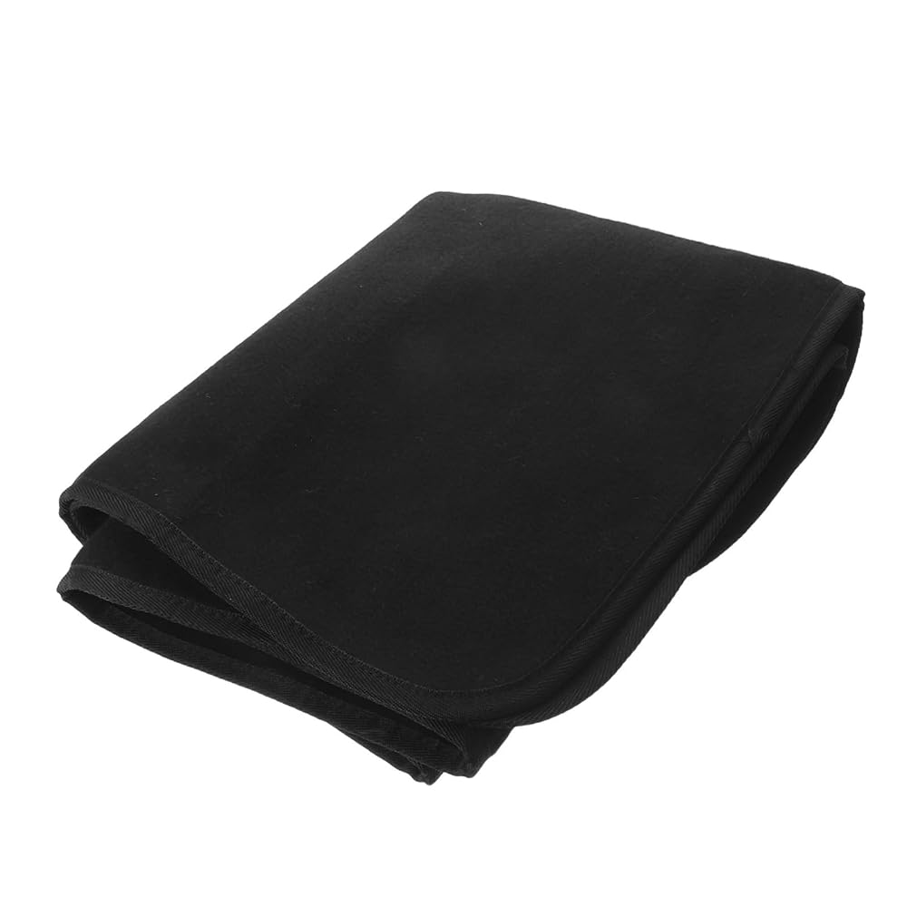 ULDIGI Fireproof Hearth Rug Fireplace Mat, Black Half Round, Fire Resistant Polyester and PVC