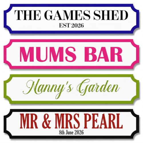 Personalised Acrylic Sign | Custom Shed, Garden, Home Bar & Door Sign | Personalised Name Plaque | 4mm Acrylic | Indoor & Outdoor | Choice of Colours & Fonts